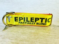 Yellow on Red Epileptic - Medical Alert Dog Collar 6
