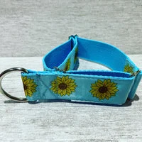 Blue Sunflower Heads Dog Collar 6