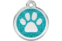Personalised Red Dingo Glitter Enamel Paw Pet ID Tag 5