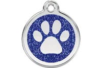 Personalised Red Dingo Glitter Enamel Paw Pet ID Tag 4