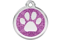 Personalised Red Dingo Glitter Enamel Paw Pet ID Tag 6