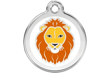 Personalised Red Dingo Lion Enamel Pet ID Tag