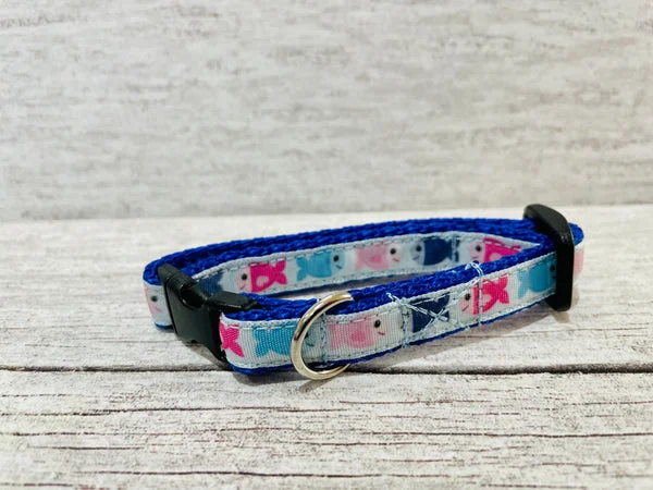Blue Fish Inspired Cat Collar