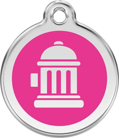 Red Dingo Enamel Fire Hydrant Personalised Pet ID Tag