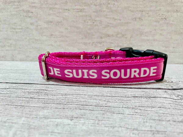 Je Suis Sourde - I'm Deaf Alert Dog Collar
