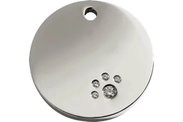 Personalised Red Dingo Diamante Polished Pet ID Tag