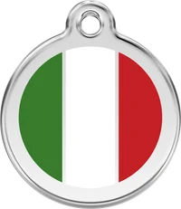 Red Dingo Enamel Italian Flag Pet ID Tag 1