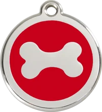 Personalised Red Dingo Enamel Bone Pet ID Tag 8
