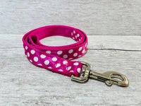 Hot Pink and white Spots Dots Dog Collar 4