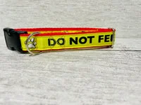 Do Not Feed Dog Collar - Yellow on Red Medical Alert 2