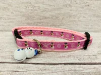 Baby Pink Christmas Snowman and Snowflake Xmas Cat Collar 3