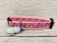 Baby Pink Christmas Snowman and Snowflake Xmas Cat Collar 4