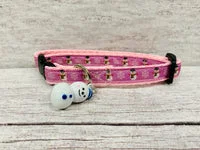 Baby Pink Christmas Snowman and Snowflake Xmas Cat Collar 1