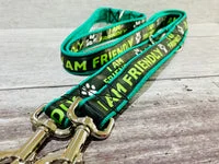 I am Friendly - Dog Collar - Black on Green Alert 7