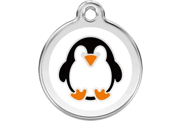 Personalised Red Dingo Penguin Enamel Pet ID Tag