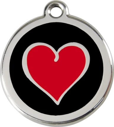 Red Dingo Enamel Heart 2 Personalised Pet ID Tag